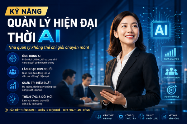 Kỹ năng Quản lý Hiện đại thời AI – Nhà quản lý không thể chỉ giỏi chuyên môn!